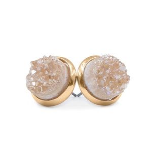 Amber Quartz Stud Earrings